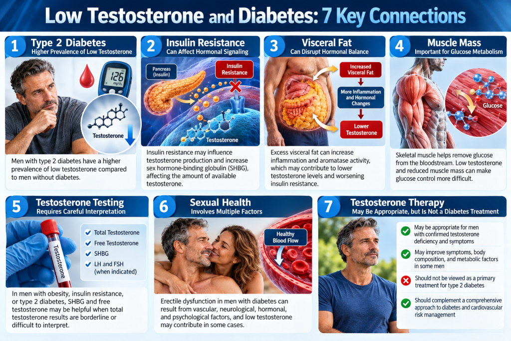 Low testosterone and diabetes: 7 key connections in men