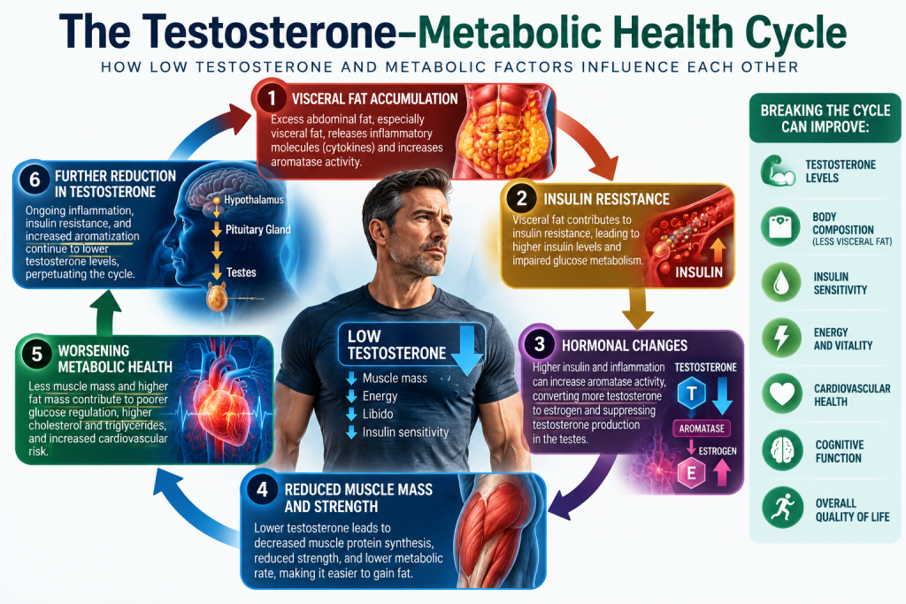 Low testosterone and metabolic health cycle